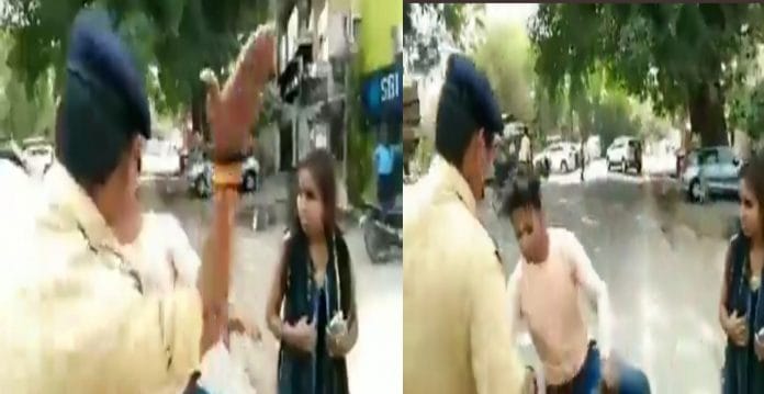 UP Police taught a lesson on the spot to the manchale who was molesting the girl UP Police taught a lesson on the spot to the manchale who was molesting the girl