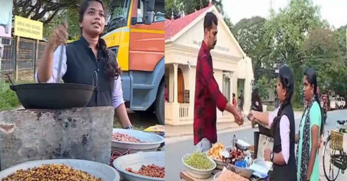 Vinisha, a Class 12 student, sells peanuts after school to continue her studies. Vinisha, a Class 12 student, sells peanuts after school to continue her studies.