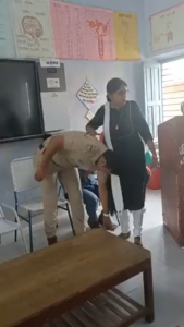When a school child reached his school posing as a police officer