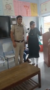 When a school child reached his school posing as a police officer