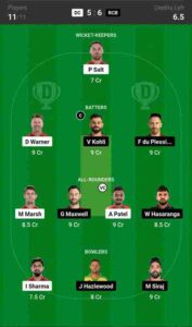 DC vs RCB Dream11 Prediction in Hindi